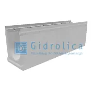 Лоток водоотводный GIDROLICA бетонный коробчатый (СО-200мм), с оцинкованной насадкой КU 100.26,3 (20).33(27,5) - BGU-Z, № 10-0, арт.14772