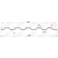 Профнастил "Металлпрофиль" HC-35(Тип), 0.65 мм, оцинкованный 1.060 * м2