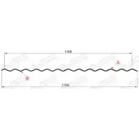 Профнастил "Металлпрофиль" МП-18(Тип), 0.55 мм, оцинкованный, 1.15 * м2