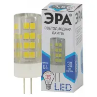 Лампа светодиодная 3,5Вт G4 220В 4000K 280Лм (белый) ЭРА JC-3,5w-220V-corn ceramics-840-G4