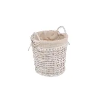 Корзина бельевая круглая с ручками "Колокольчик" M, DIA33*33/40H, белый