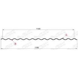 Профнастил "Металлпрофиль" МП-18(Тип), 0.7 мм, оцинкованный, 1.15 * м2
