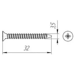 Саморезы пот/г гипс-дерево 3,5x32 оксид (13кг/8000шт) коробка/ФАСОВКА