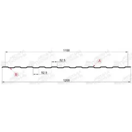 Профнастил "Металлпрофиль" С-8(Тип), 0,45 мм, оцинкованный 1.2 * м2
