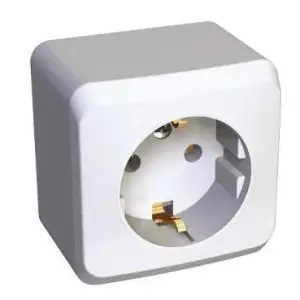 Розетка 1-местная ОП Этюд 16А с заземл. бел. Systeme Electric PA16-003B