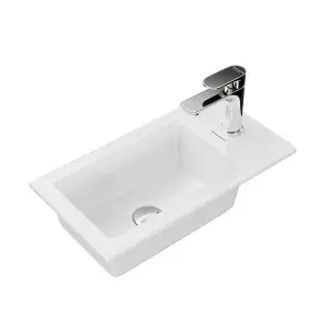 Раковина KERAMA MARAZZI LATO 50х27х14,9 см встраиваемая сверху с отверстием под смеситель, белая глянцевая