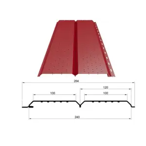 Софит МП Ecosteel Matt **, L брус перфорираванный, толщина 0.5 мм, размер 0,264*м2