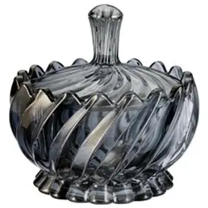 Сахарница DELI Glass TG1080B/L1HS/ d-10 см черная