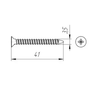 Саморезы пот/г по металлу (мелкая резьба) 3,5x41 оксид (уп 100шт) пакет