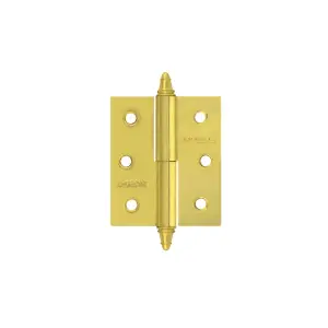 Петли НОРА-М 610-3 РВ латунное покрытие левая 75*63*2,5 с колп №2 (2шт)