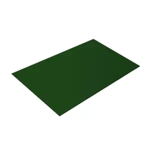 Плоский лист Полиэстер RAL 6005 (зелёный мох), 0.45 мм, 1,25*2 м.п., пл=2.5м2 (в пленке)