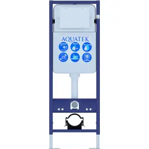 Инсталляция AQUATEK Standart 37, 1130*370*150 мм, со звукоизоляционной прокладкой, с крепежом, без клавиши смыва