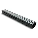 Комплект GIDROLICA Light DN100 A15: лоток водоотводный пластиковый с решеткой оцинкованной 1000*115*96 мм арт.08006/080066