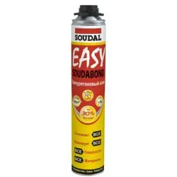 Пена-клей полиуретановый профессиональный (ГКЛ, утеплители, пеноблоки) СОУДАЛ Easy Soudabond Gun 750 мл