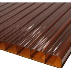Поликарбонат сотовый 10мм, 2.1*12м, коричневый( янтарный)